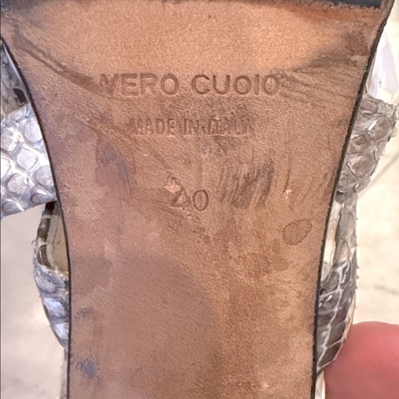 Granello Italian Vintage Python Snakeskin Strappy Heels - Picture 9 of 11